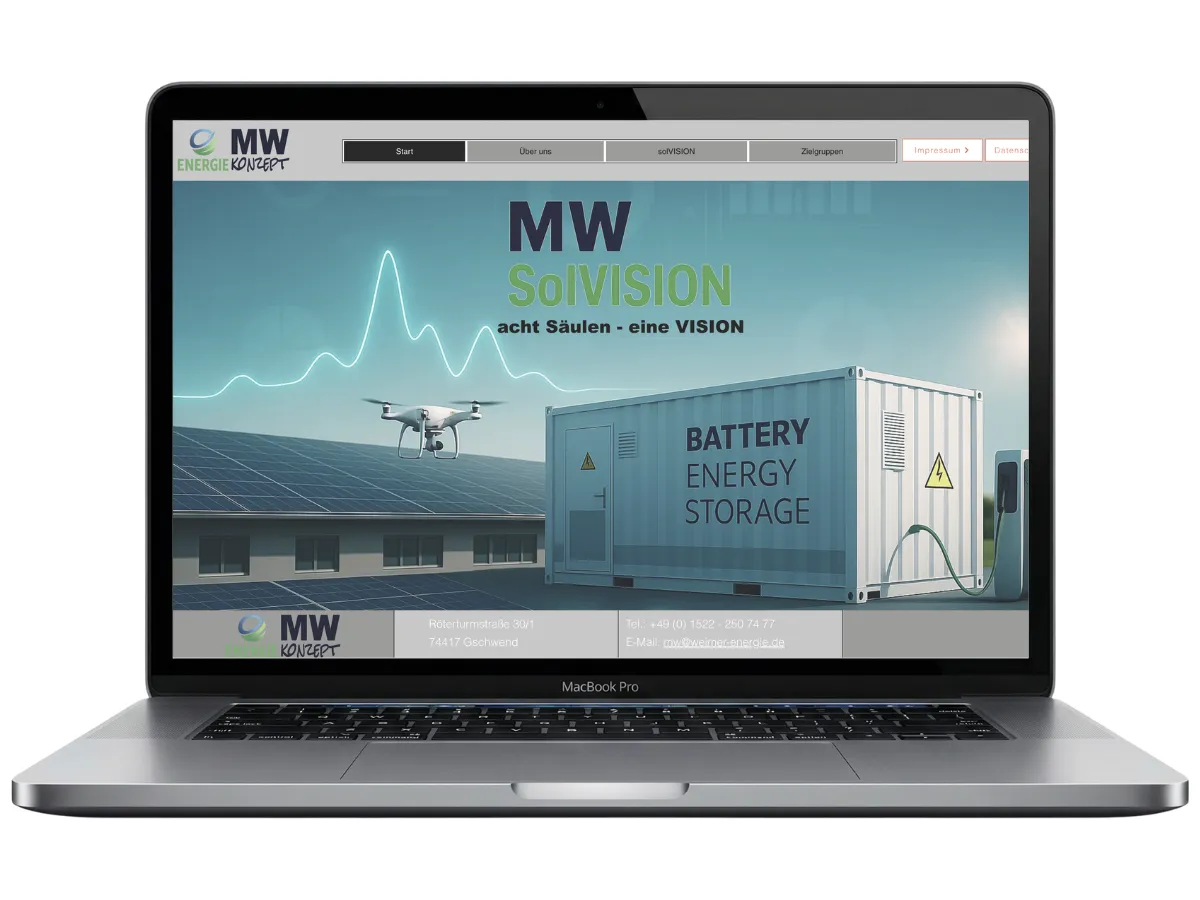 Vorher – veraltete Website